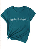 SOLY HUX Womens Letter Print Graphic Tees Short Sleeve Tops Casual Summer T Shirt Green Letter M