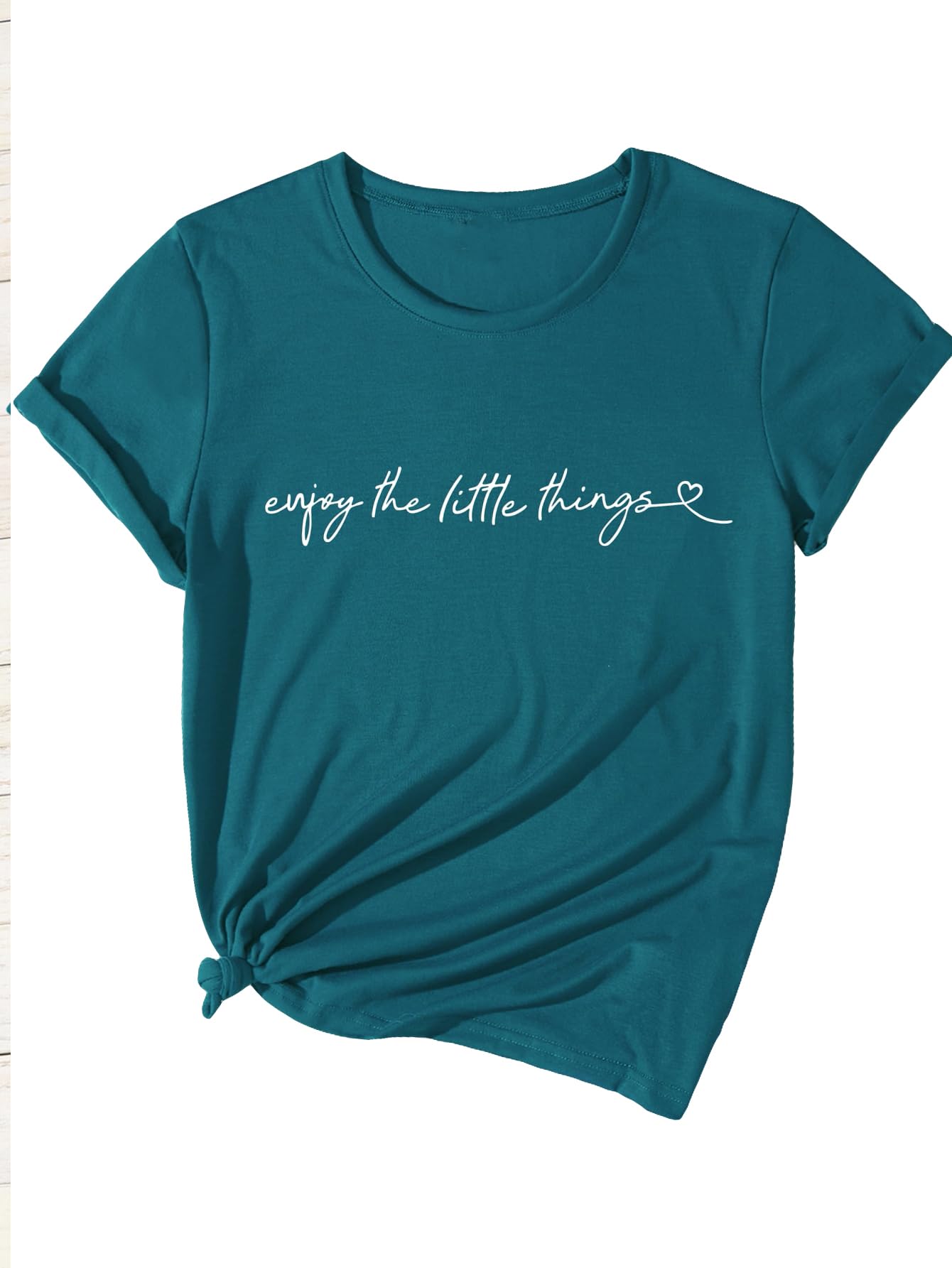SOLY HUX Womens Letter Print Graphic Tees Short Sleeve Tops Casual Summer T Shirt Green Letter M